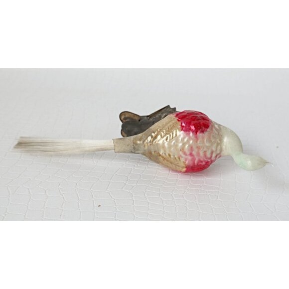 Antique Mercury Glass Bird Clip On Long Neck Bird Ornament  Christmas Ornament - Picture 6 of 6